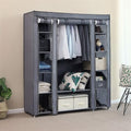 Portable Clothes Closet Wardrobe Storage Organizer with Non-Woven Fabric Quick and Easy to Assemble Extra Strong and Durable Gray