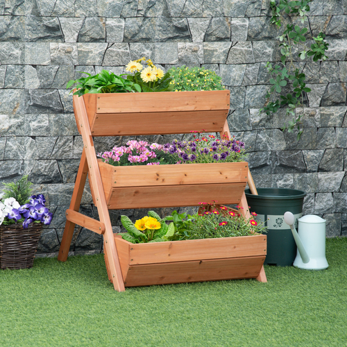 3 Tier  Garden Bed Wooden Elevated Planter Box