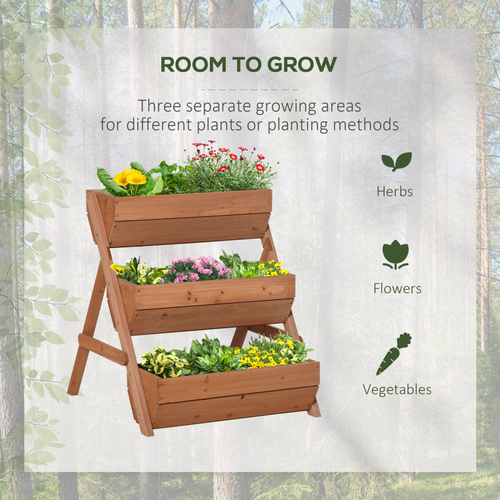 3 Tier  Garden Bed Wooden Elevated Planter Box